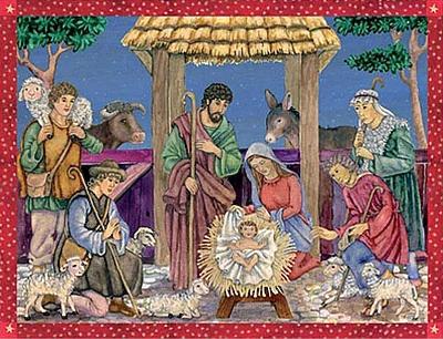 Large Advent Calendar - Shepherds at the Manger