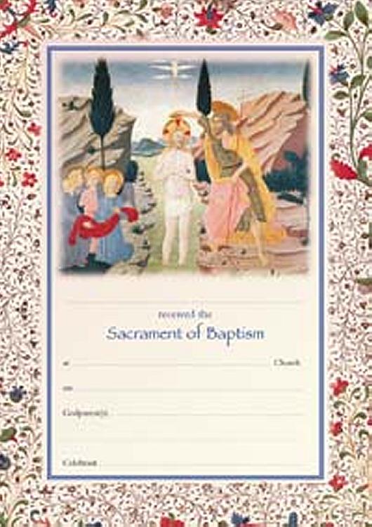 Baptismal Certificate - Sacrament of Baptism x 25