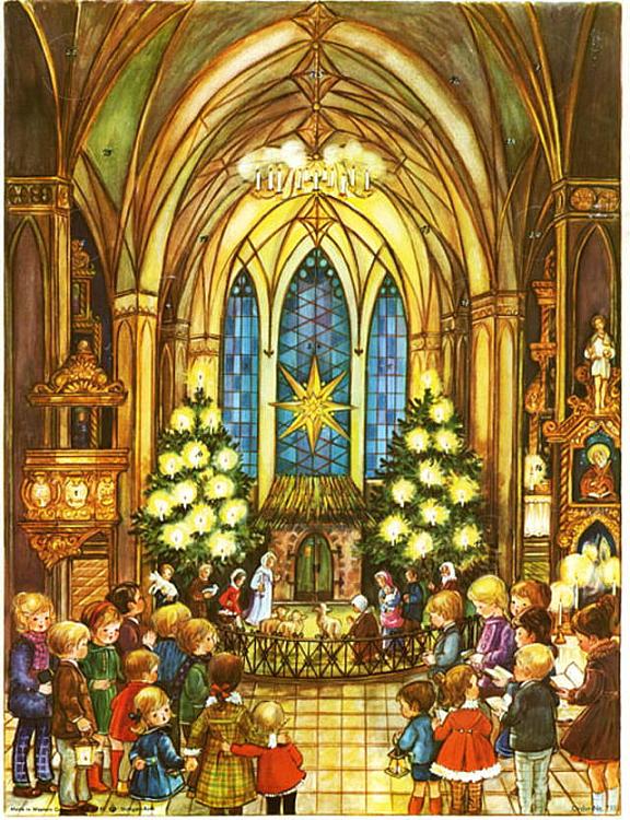 Large Advent Calendar - Church Crib
