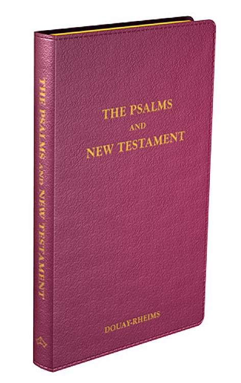 Psalms and New Testament - Douay Rheims - burgundy