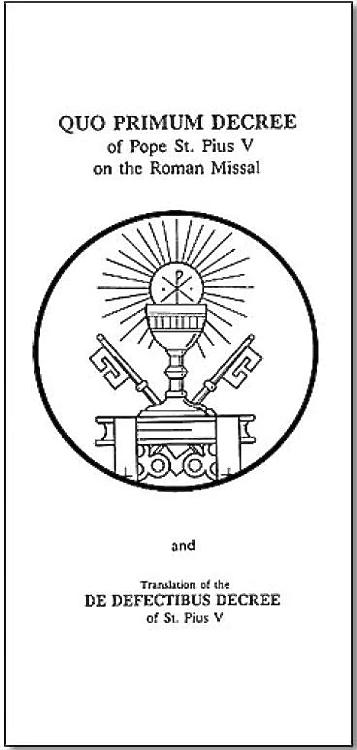Quo Primum and De Defectibus: On the Roman Missal