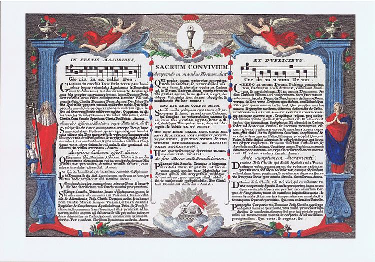 Latin Mass Altar Card Set - Antique