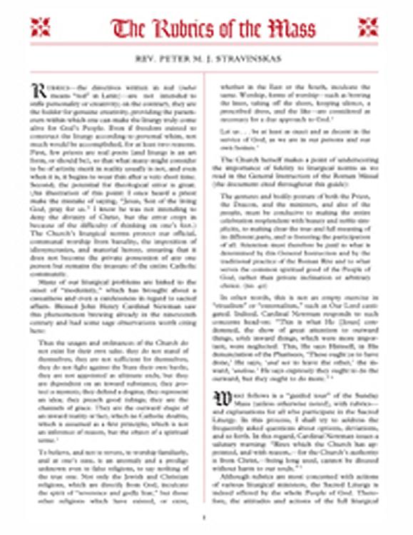 The Rubrics of the Mass