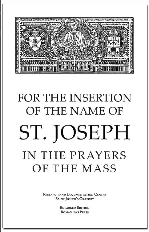 For the Insertion of the the Name of St. Joseph in the Prayers of Mass