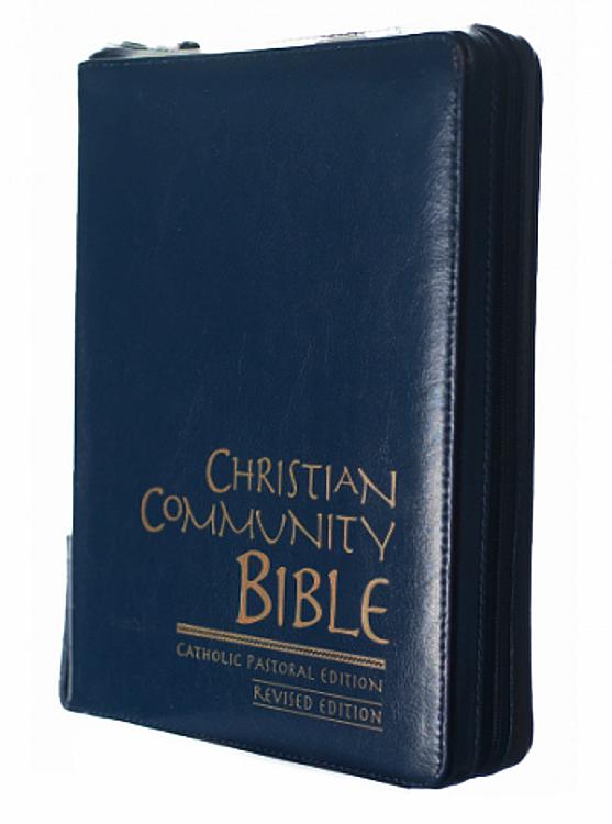 Christian Community Bible - Navy Leather zipped