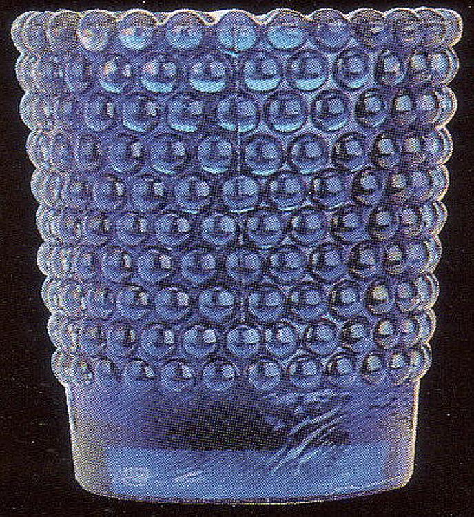 Glass votive light holder - blue - textured