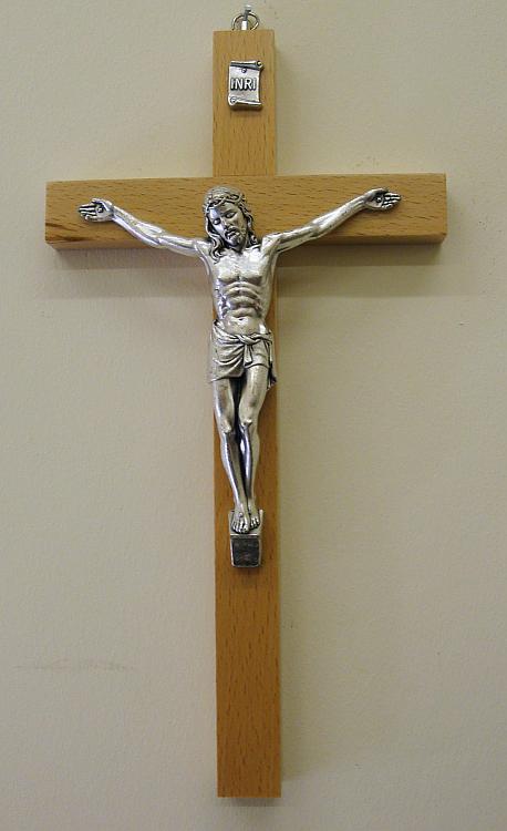 Wood Crucifix - 10 inch wall mounted