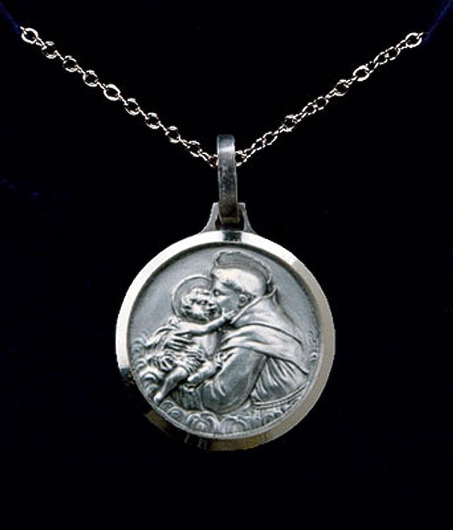 St Anthony medal - silver-plated medal