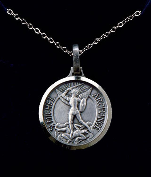 St Michael medal - silver-plated medal