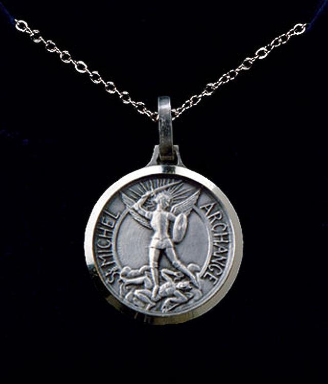 St Michael medal silverplated medal