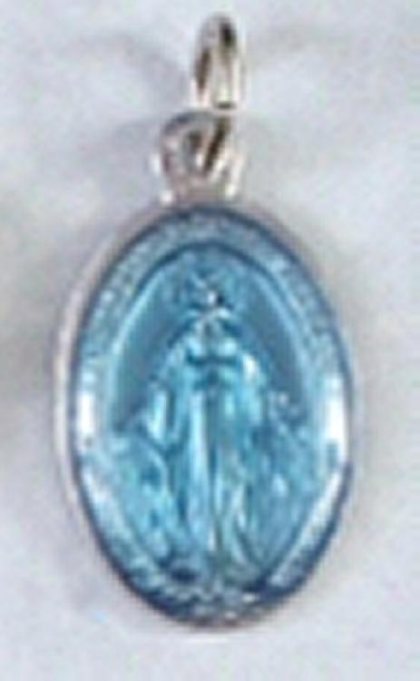 Miraculous Medal - blue/silver x 6