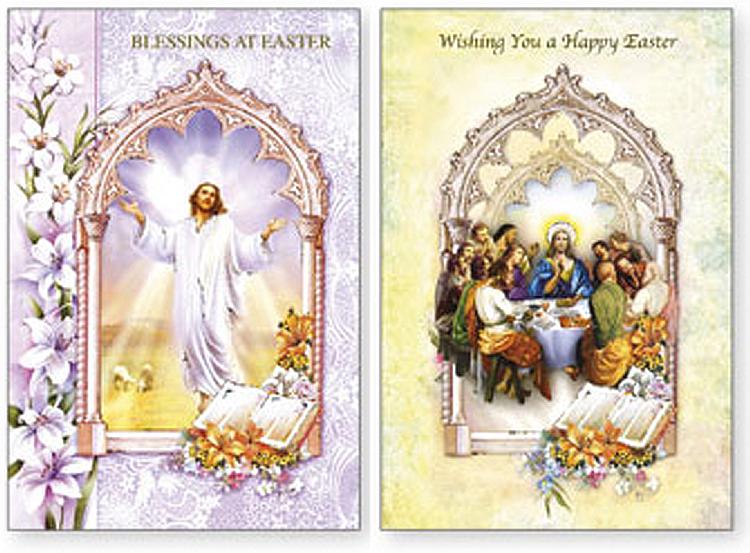 Easter Card pack - Last Supper/Risen Christ (Pack of 6)