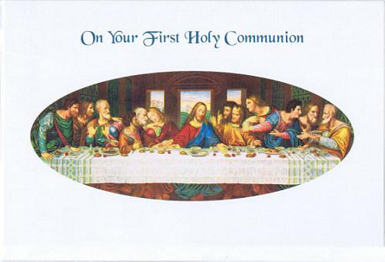 First Holy Communion Card - Last Supper Da Vinci