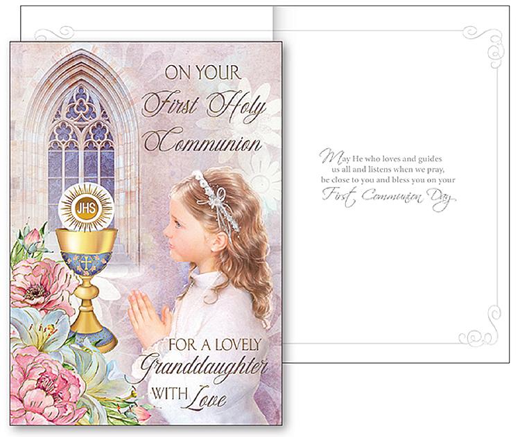 First Communion Card - Lovely Granddaughter