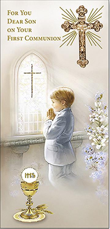 Dear Son First Communion Card with Cross