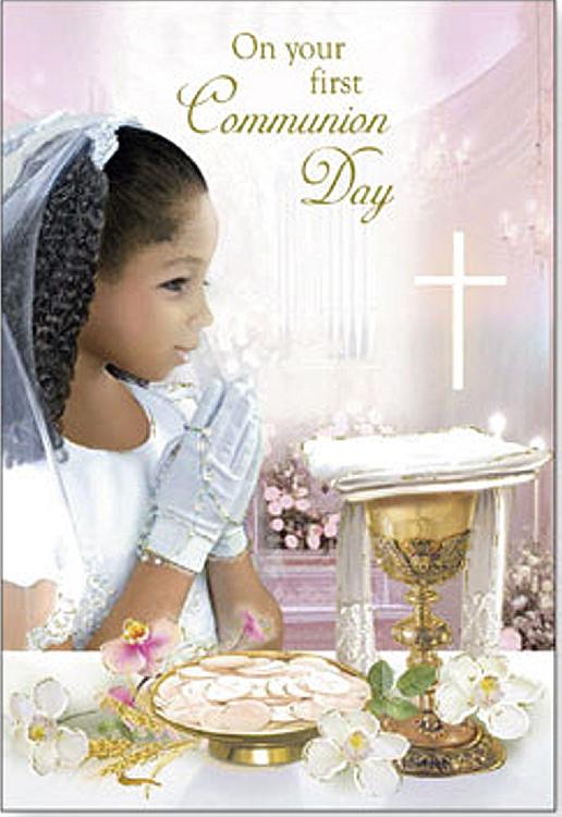 Holy Communion Card - Praying Girl