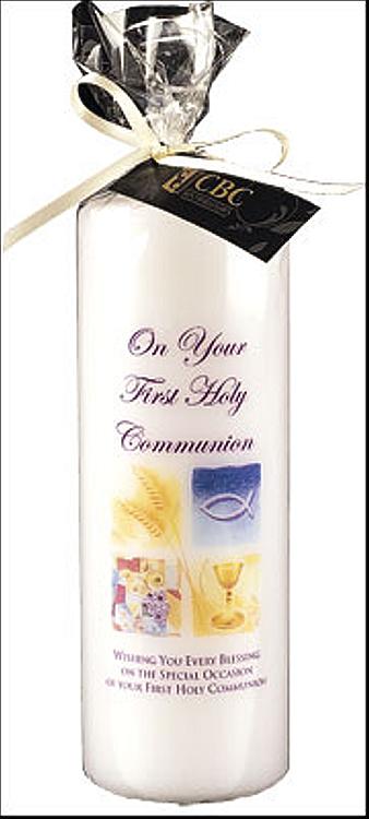 First Communion Candle - Symbolic - Deluxe