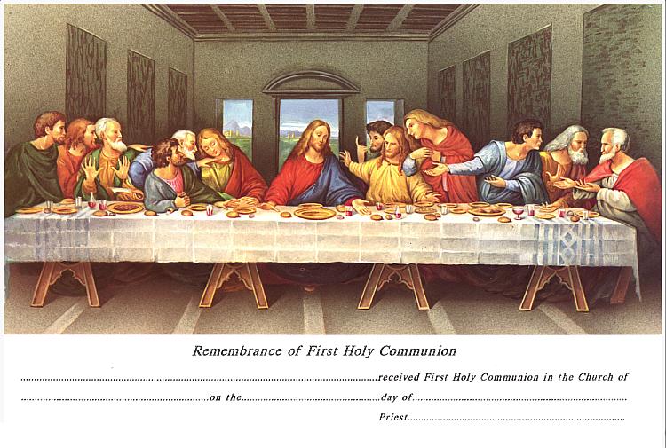 Communion Certificate - Last Supper