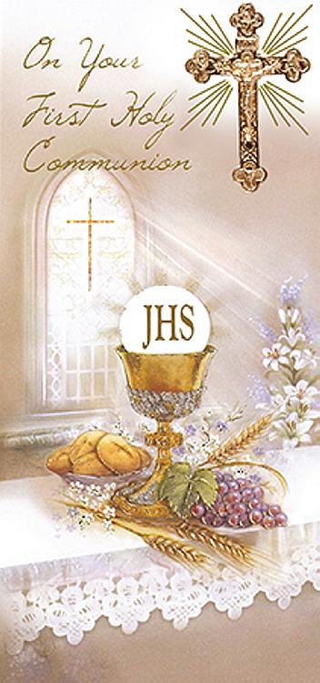 First Communion Card with Cross