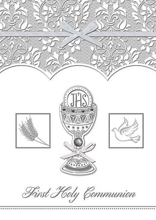 Hand-crafted Communion Card - Silver