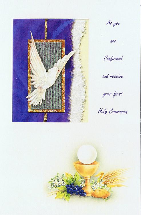 Communion/Confirmation Card - Dove