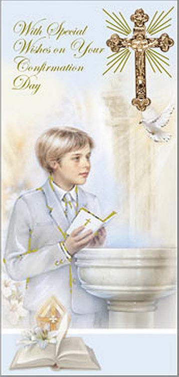 Confirmation Card with Cross - Boy