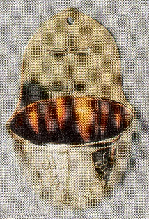Brass holy water font - 13 cm
