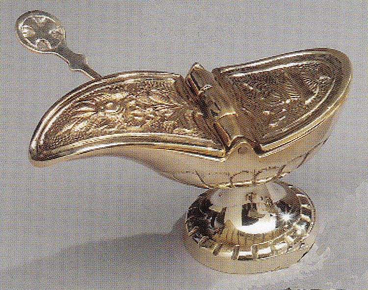 Brass incense boat with spoon