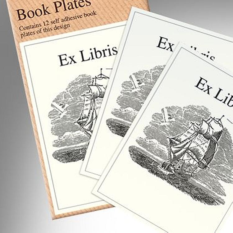 Traditional Book Plate - Ship x 12