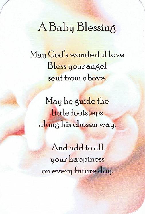 A Baby Blessing Prayer Card