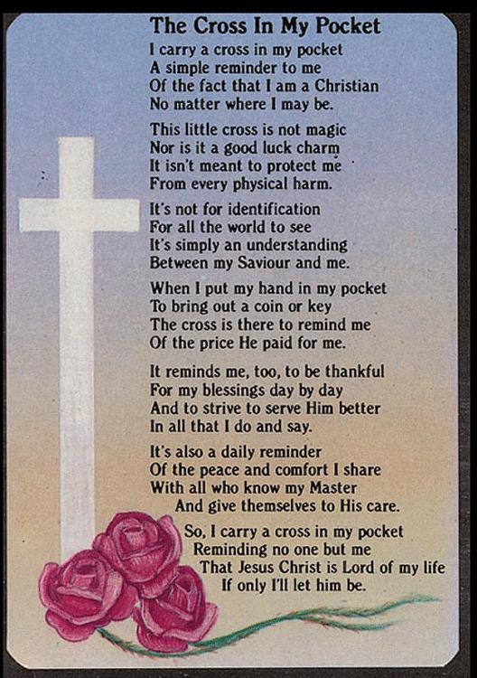 Cross in my Pocket Prayer Card
