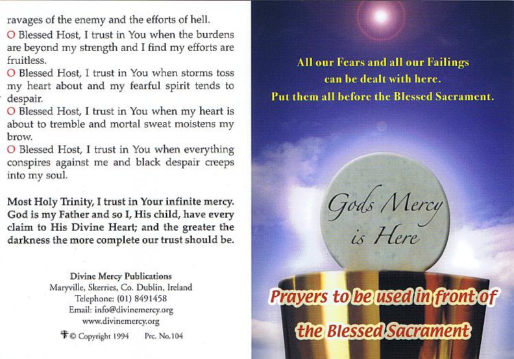 Leaflet: Eucharistic Adoration