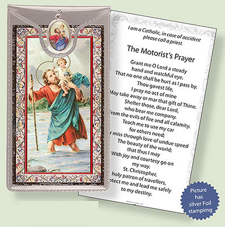 St Christopher Picture Medal with Prayer Card