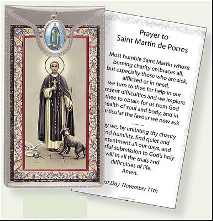 St Martin Picture Medal with Prayer Card