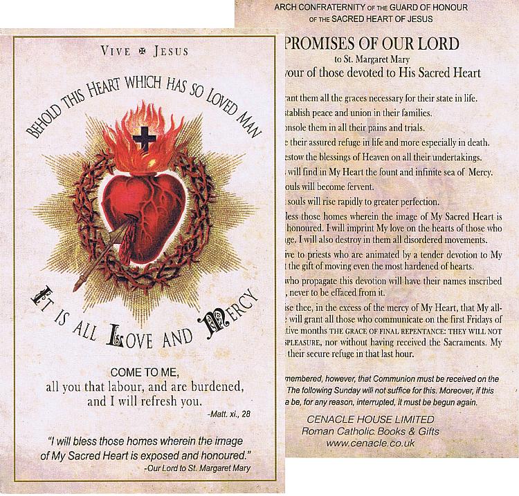 Sacred Heart Prayer card