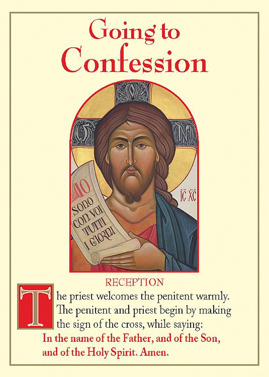 Going to Confession Folding Prayer Card