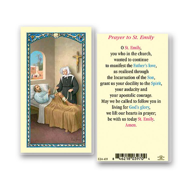 St Emily Laminated Prayer Card