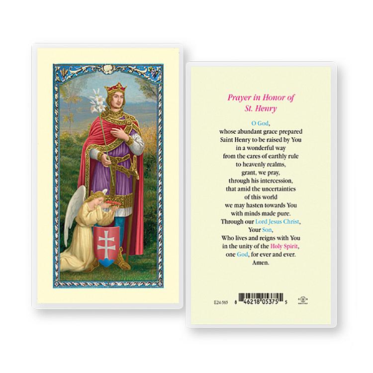 St Henry Laminated Prayer Card