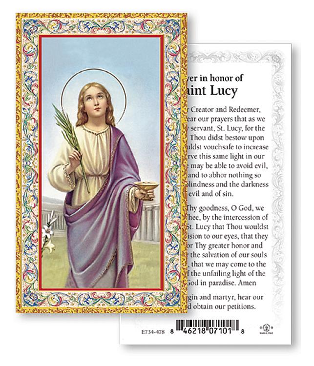 St Lucy Prayer Card