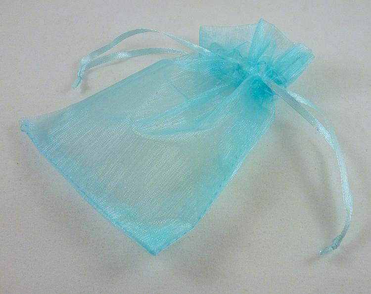 Organza bag medium pale blue