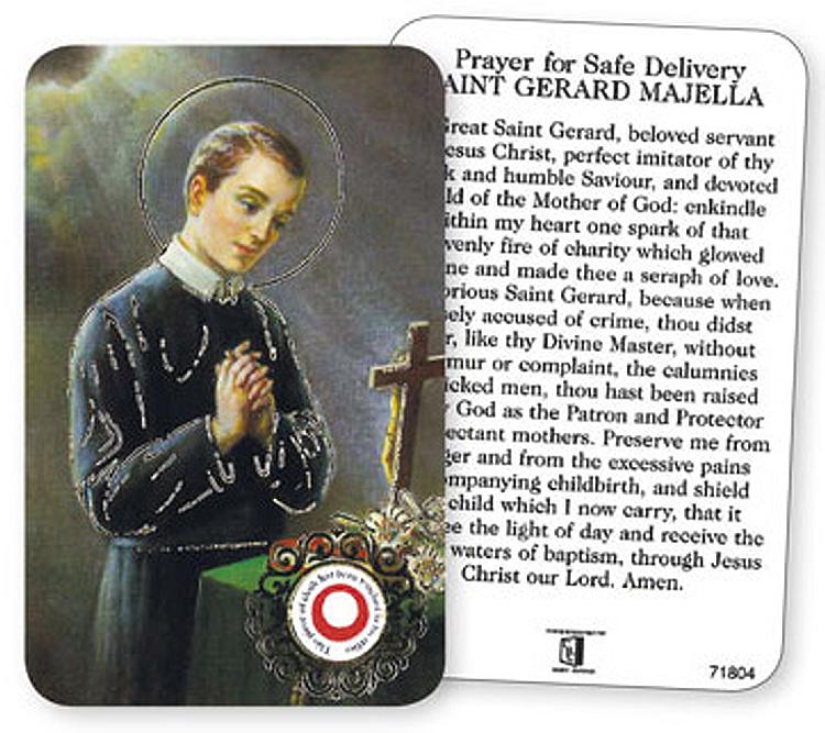 St Gerard Relic Prayer Card