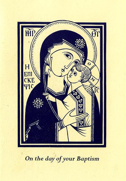 Baptism Card - Madonna and Child