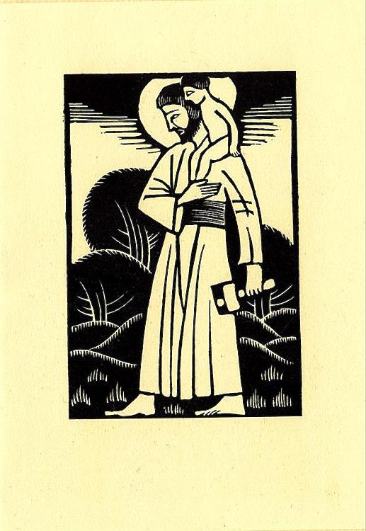Card, Saint Joseph, the worker