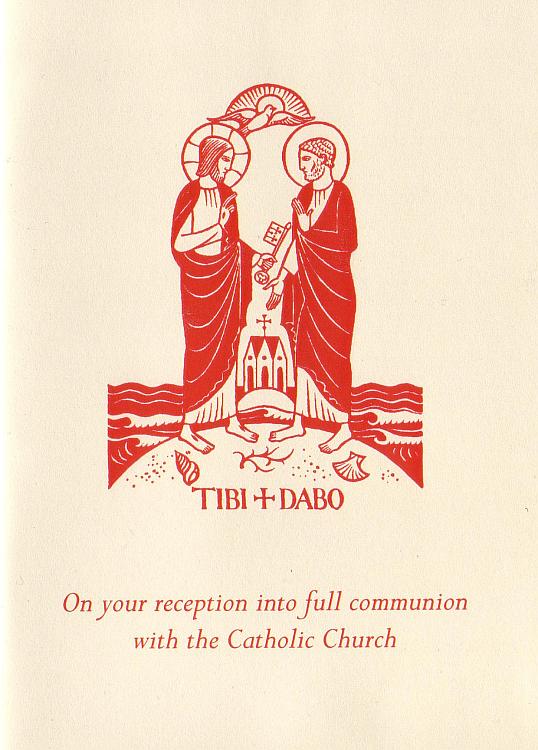 Reception into Catholic Church Card