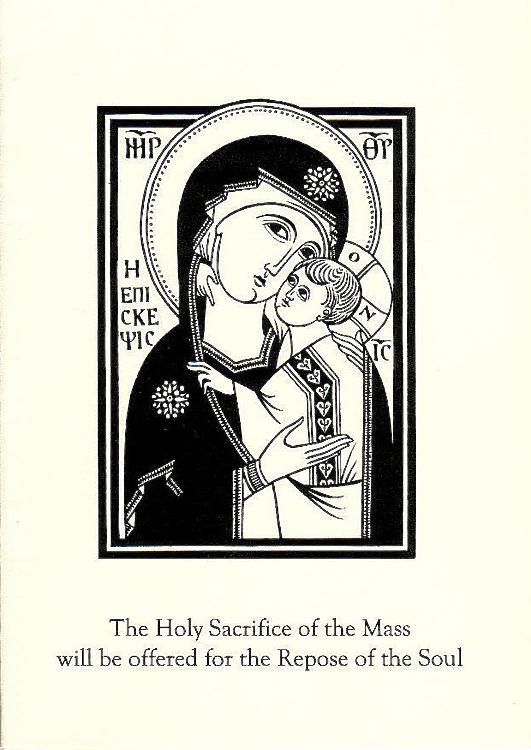 Mass Intention Card: Repose of the Soul - Madonna and Child
