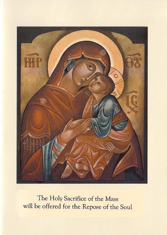 Mass Intention Card: Repose of the Soul - Our Lady
