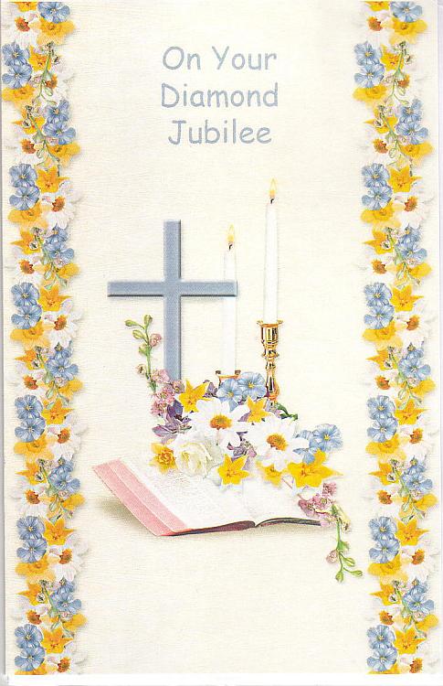 Diamond Jubilee Card - Yellow/Blue