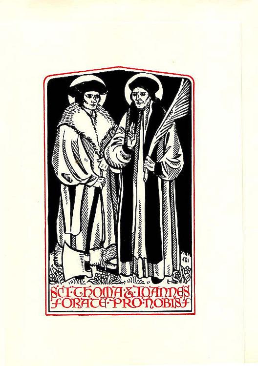 Card, Saints John Fisher and Thomas More
