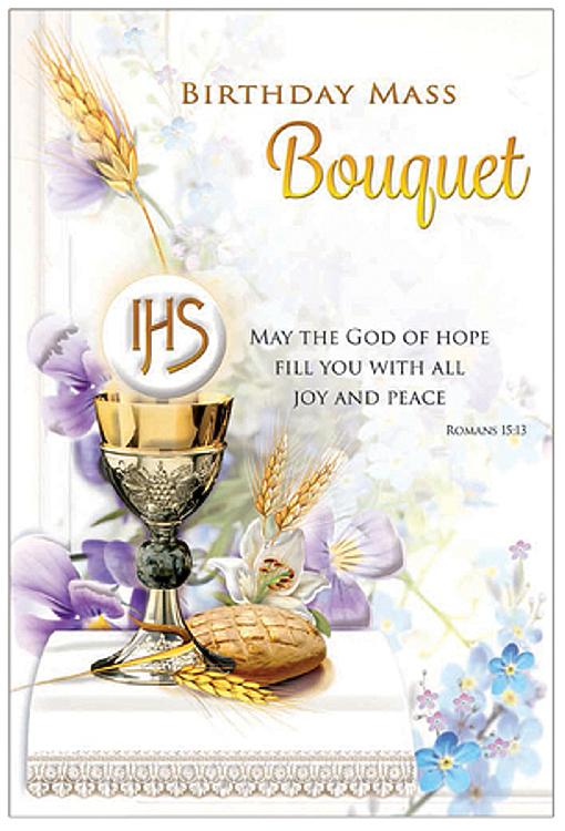 Birthday Mass Bouquet Card