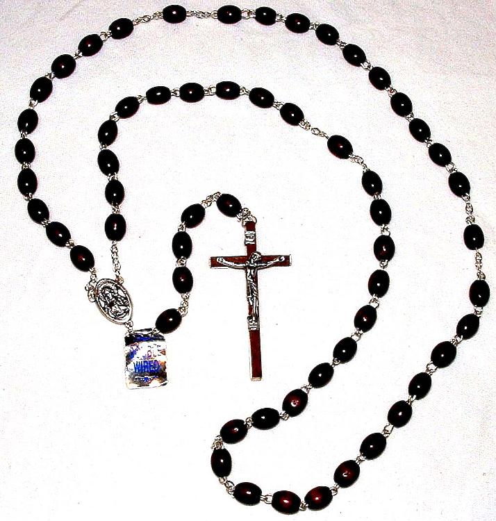 Large wooden chain rosary - extra-strong - brown